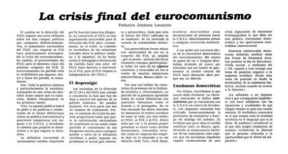 La crisis final del eurocomunismo - Archivo Linz de la Transición española  | Fundación Juan March