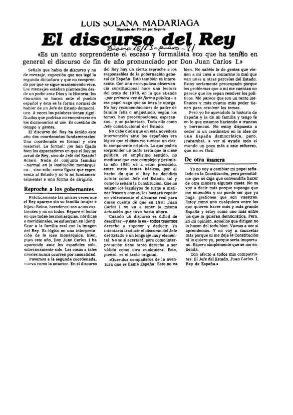 El discurso del Rey Archivo Linz de la Transición española