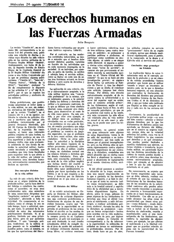 Los derechos humanos en las Fuerzas Armadas - Archivo Linz de la ...