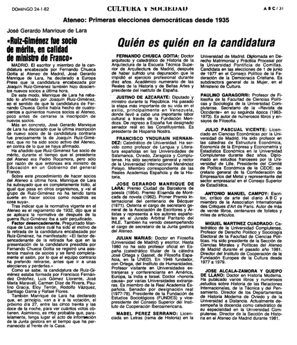 Una vez más perecer dividir Ateneo: Primeras elecciones democráticas desde 1935 - Archivo Linz de la  Transición española | Fundación Juan March