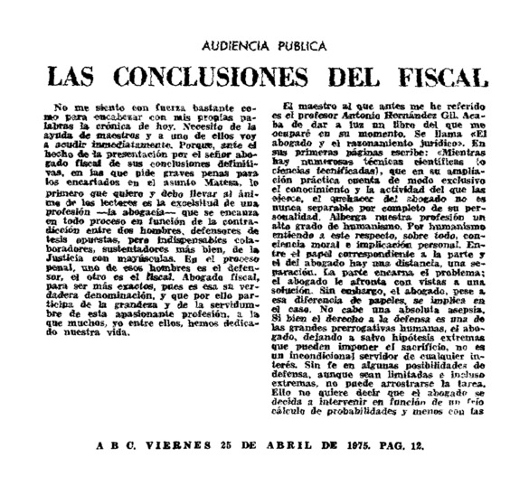 Las Conclusiones Del Fiscal Archivo Linz De La Transición Española Fundación Juan March