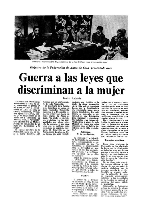 Guerra a las leyes que discriminan a la mujer - Archivo Linz de la ...
