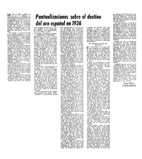 Puntualizaciones Sobre El Destino Del Oro Español En 1936 Archivo